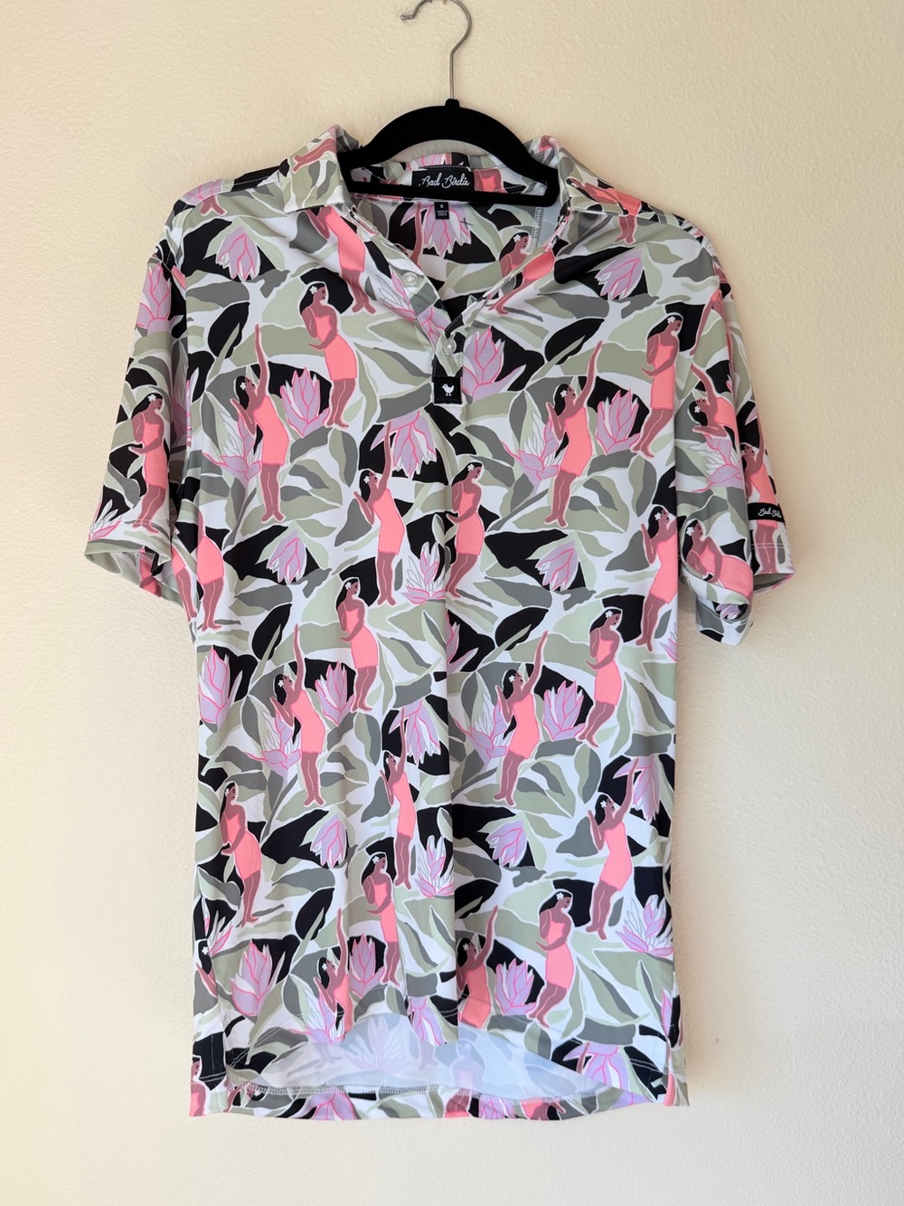 Bad Birdie Luau Golf Polo, Size Small